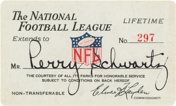 Perry Schwartz NFL Lifetime Pass